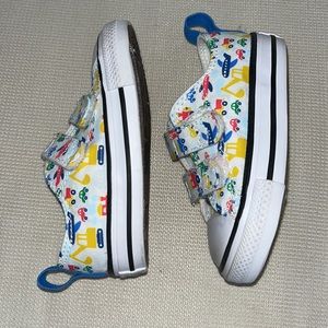 trains, planes, and cars CONVERSE all stars toddler shoes